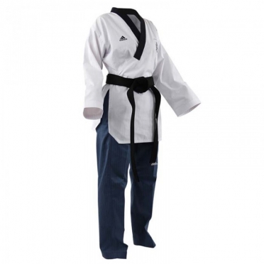 Adidas Poomsae taekwondopak dames wit/lichtblauw