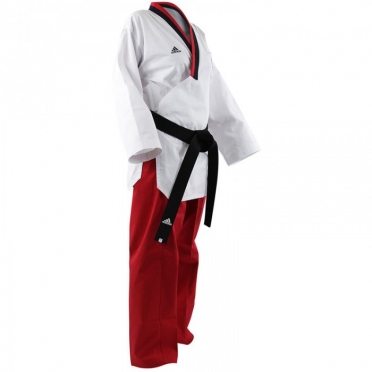 Adidas Poomsae taekwondopak girls wit/rood