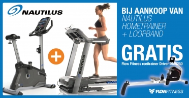 Nautilus loopband T626 + Hometrainer U626 met gratis DMR250 roeier