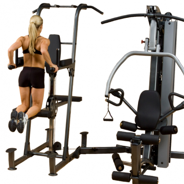 Body-Solid Fusion 600 krachtstation met Weight assisted dip and pull up station 