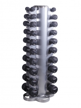 Muscle Power Zwarte Dumbbell Toren met Lifemaxx Dumbbellset 1-10 kg