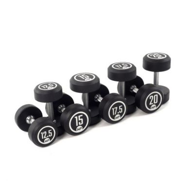 Muscle Power dumbbellset rond rubber 12,5 - 20 kg 