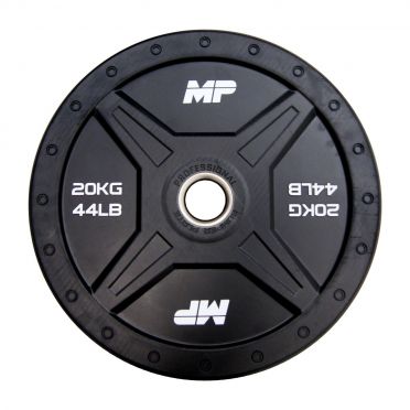 Muscle Power olympische bumper plate 50 mm 20 kg zwart 