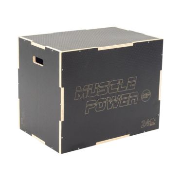 Muscle Power Houten Plyo Box zwart met anti-slip 