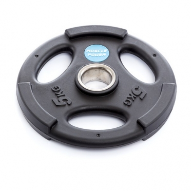 Muscle Power Olympische PU Halterschijf 5 kg Zwart MP806