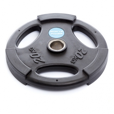 Muscle Power Olympische PU Halterschijf 20 kg Zwart MP806