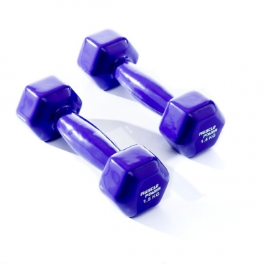 Muscle Power Vinyl Dumbbellset 2 x 1,5 KG Paars MP920 