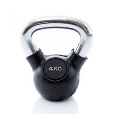 Muscle Power Kettlebell Rubber - Chrome 4 KG MP1301