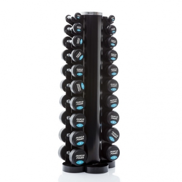Muscle Power ronde Dumbbellset 1 - 10 KG met Toren