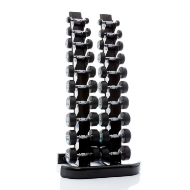 Muscle Power ronde Dumbbellset 2 - 20 KG met opbergrek