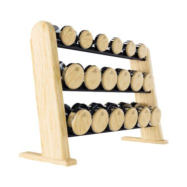 NOHrD Dumbellset inclusief opbergrek essenhout