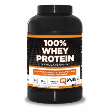 QWIN 100% Whey Protein Aardbei 2400 gram 