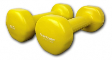 Tunturi Dumbells Vinyl Overtrokken Gietijzer Geel 1,5 kg 14TUSFU150 