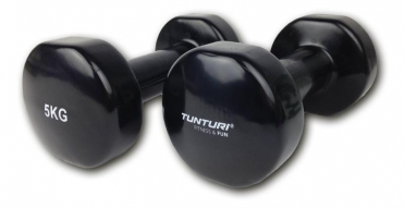 Tunturi Dumbells Vinyl Overtrokken Gietijzer Zwart 5 kg 14TUSFU113 