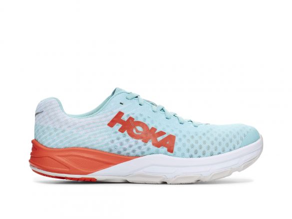 Hoka One One Evo Carbon Rocket hardloopschoenen blauw/rood dames 1100049-ASMR
