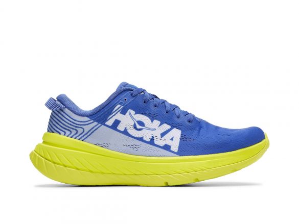 Hoka One One Carbon X hardloopschoenen blauw/geel heren 1102886-ABEP