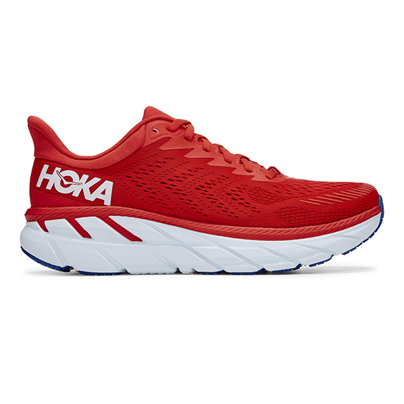 Hoka One One Clifton 7 hardloopschoenen rood/wit heren 1110508-FWT