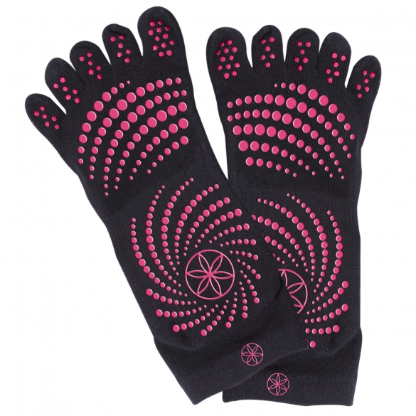 Gaiam Antislip sokken zwart met roze stippen (M/L) G05-57126Voorraad