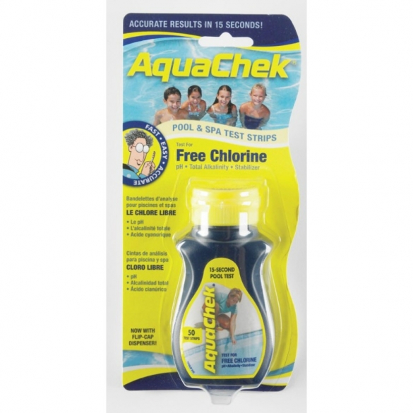 AquaChek teststrips vrij chloor test yellow 50 stuks LTchekvrij