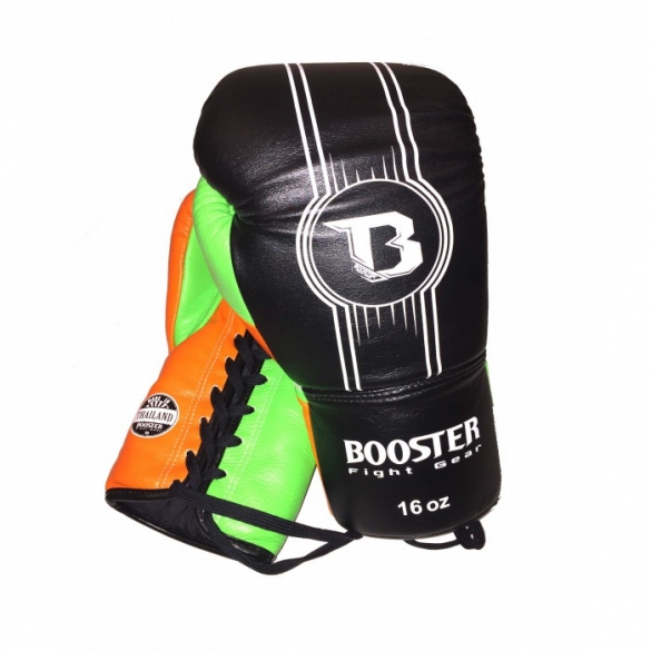 Booster Pro Range BGL V6 leren bokshandschoenen zwart/oranje/groen BGL1-V6-zog