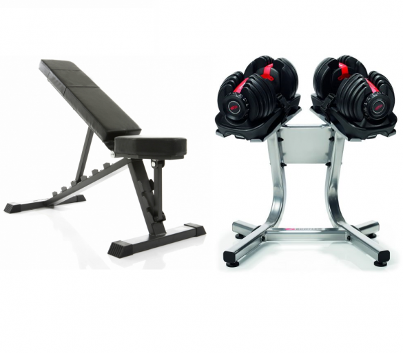 Bowflex 552i S selecttech haltersysteem 23,8 kg + standaard + bench 100319-100244-3865