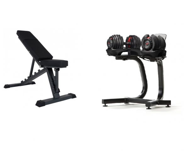 Bowflex 552i S selecttech haltersysteem 23,8 kg + standaard + bench 100319-100244-3865