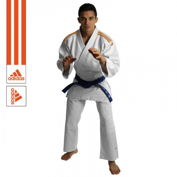 Adidas judopak J350 wit/oranje ADIJ350WO