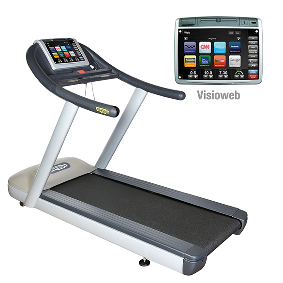 TechnoGym loopband Jog Now Excite+ 700 Visioweb zilver gebruikt BBTGJNE700VLCDTVIZI
