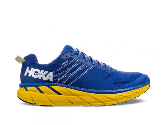 Hoka One One Clifton 6 hardloopschoenen blauw/geel heren 1102872-NBLM-VRR