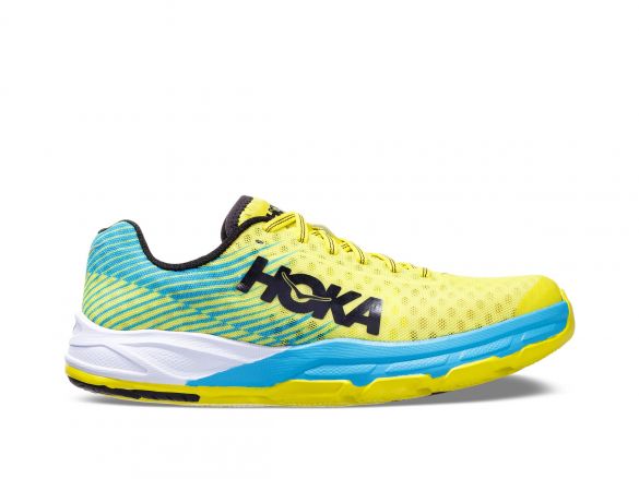 Hoka One One Evo Carbon Rocket hardloopschoenen blauw/geel heren 1100049-CCYN