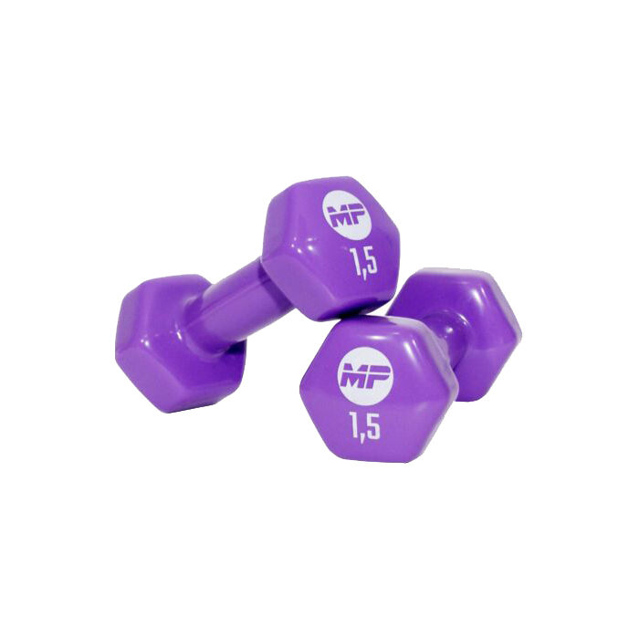 Muscle Power Vinyl Dumbbellset 2 x 1.5 kg paars MP920-1.5KG