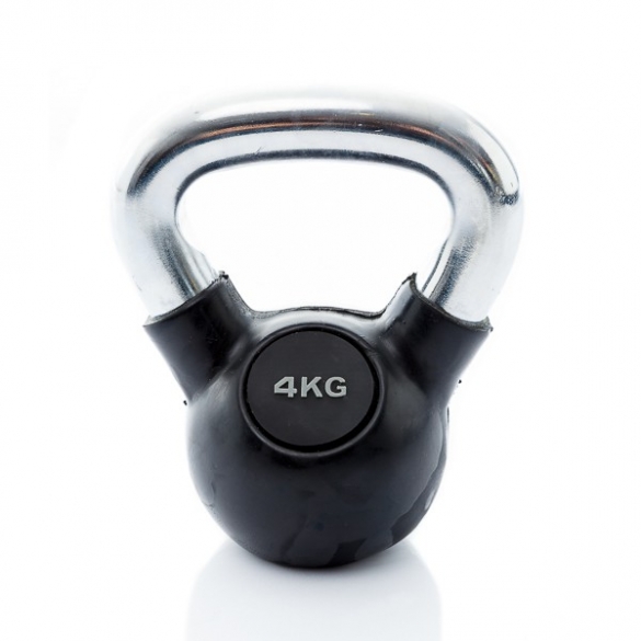 Muscle Power Kettlebell Rubber - Chrome 4 KG MP1301 MP1301-4