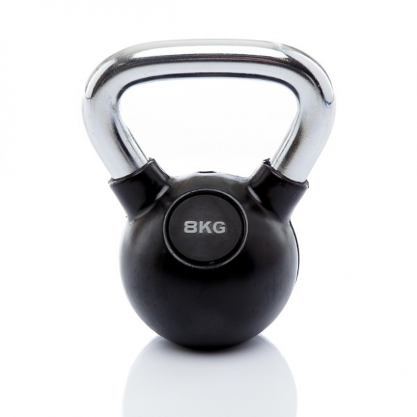 Muscle Power Kettlebell Rubber - Chrome 8 KG MP1301 MP1301-8