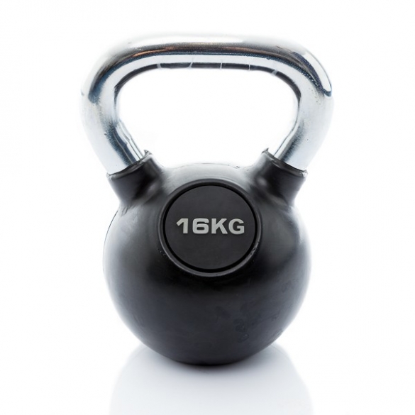 Muscle Power Kettlebell Rubber - Chrome 16 KG MP1301 MP1301-16