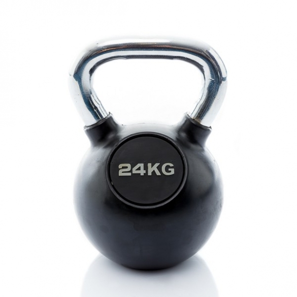 Muscle Power Kettlebell Rubber - Chrome 24 KG MP1301 MP1301-24