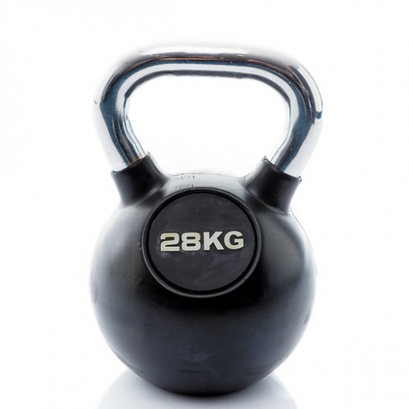 Muscle Power Kettlebell Rubber - Chrome 28 KG MP1301 MP1301-28