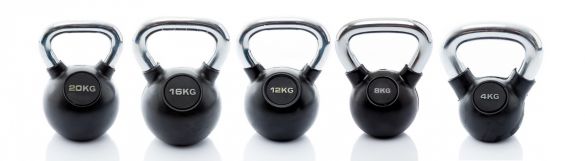 Muscle Power Kettlebell-set Rubber/Chrome 4 - 20 kg  MP1301-set