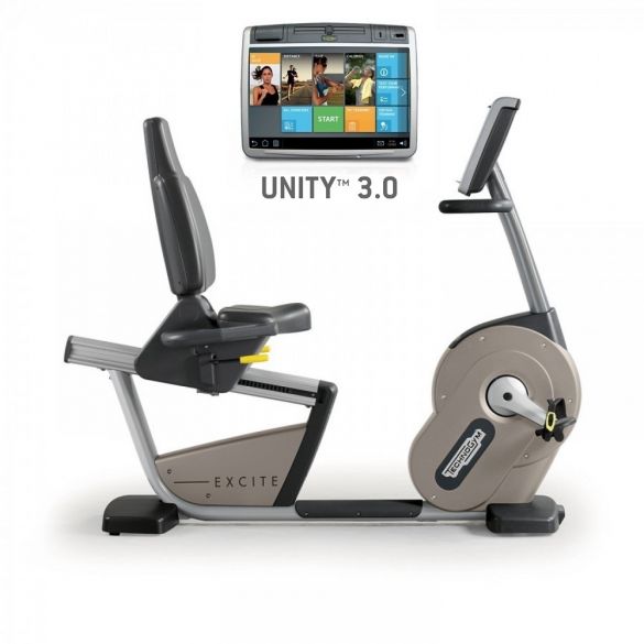 TechnoGym ligfiets Excite+ New Recline 700 Unity 3.0 zilver gebruikt BBTGENR700U3ZI