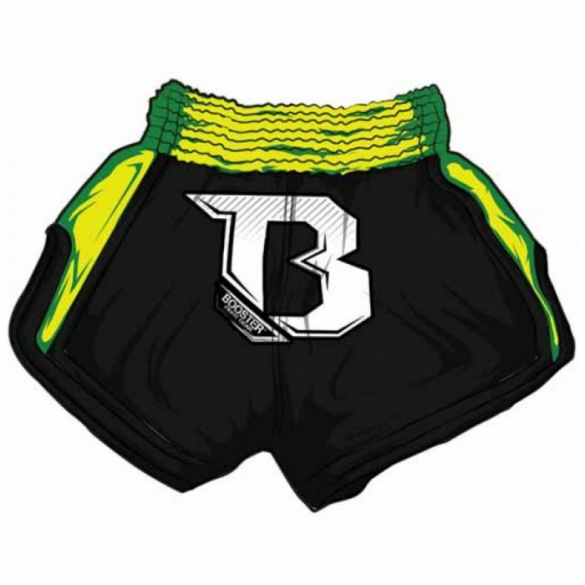 Booster TBS Air thaiboksbroek zwart neon groen BOOSTER TBS AIR GRN