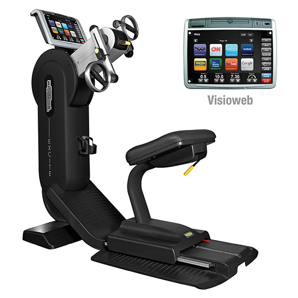 TechnoGym Armfiets Top Excite+ 700 visioweb zwart gebruikt BBTGTE700VLCDTVIZW