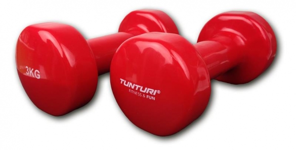 binnenkomst site Zijn bekend Tunturi Dumbells Vinyl Overtrokken Gietijzer Rood 3 kg 14TUSFU111 kopen?  Bestel bij fitness24.nl