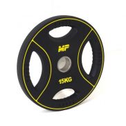 Muscle Power 50mm PU halterschijf 4 grip 15 kg 